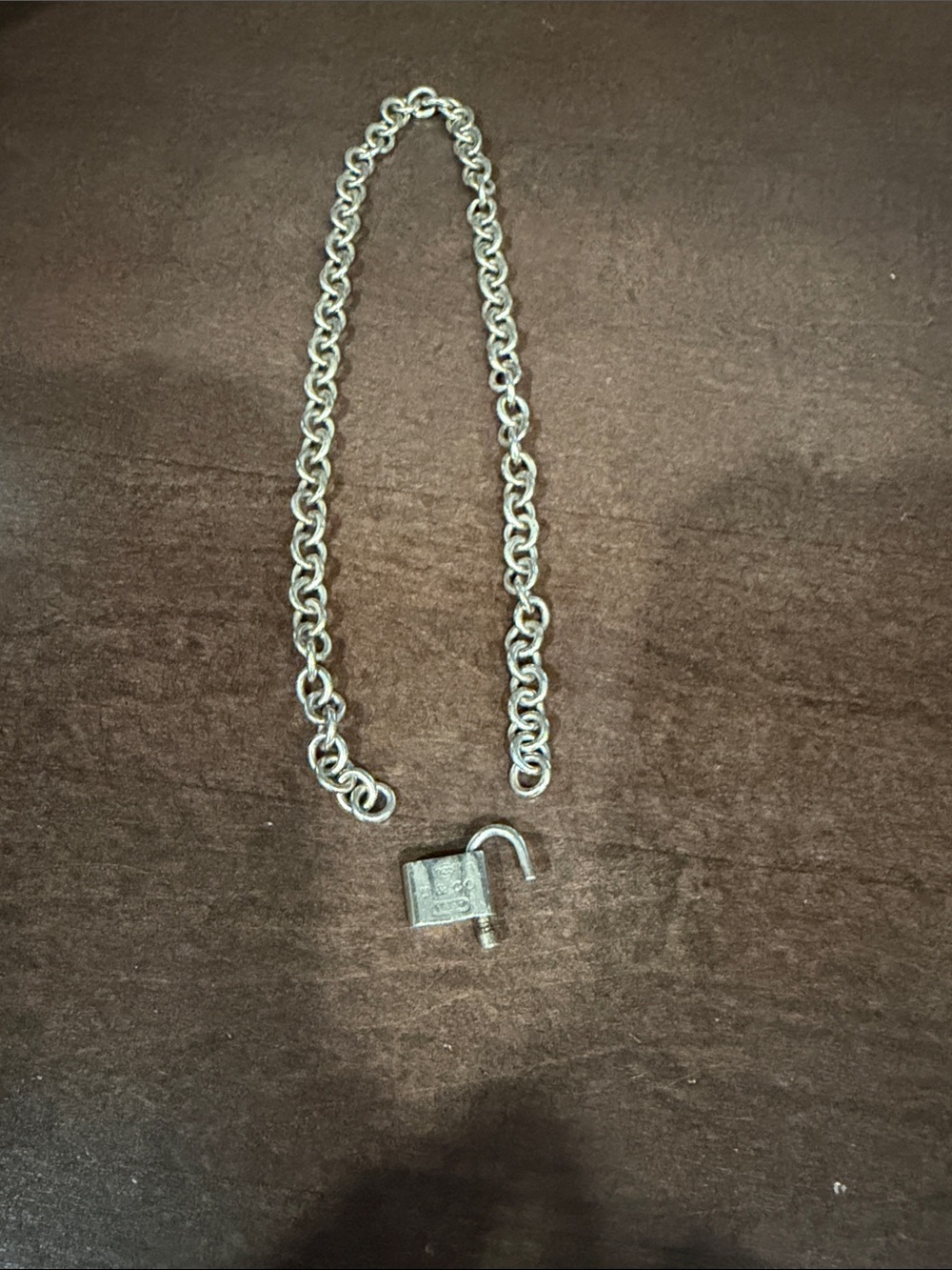 Tiffany and Co Sterling Silver Padlock Chain Necklace - Silver - Picture 3 of 6